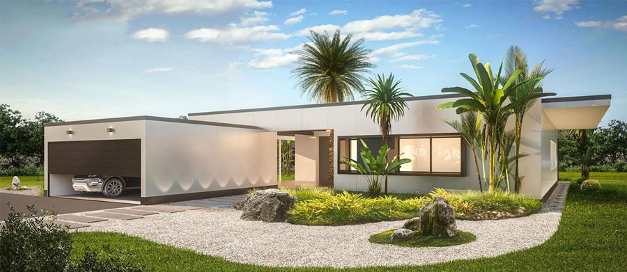 Mẫu nhà biệt thự 1 tầng mái bằng 250m2