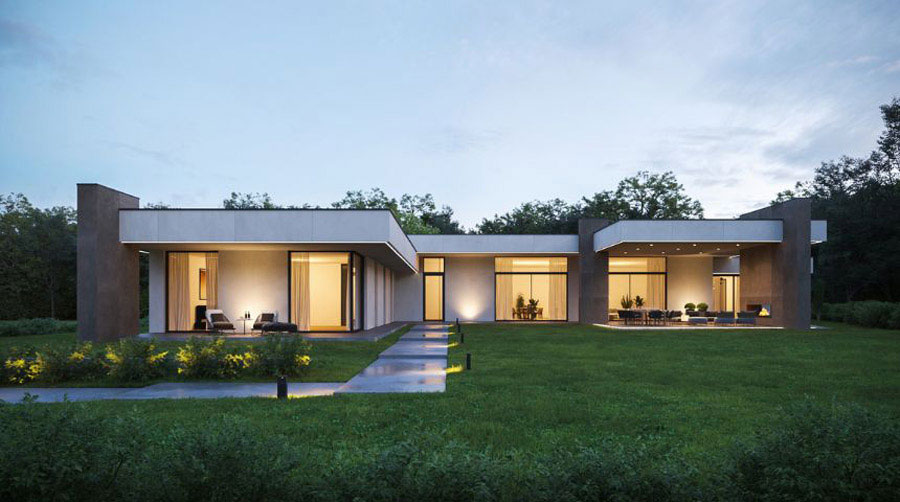 Mẫu nhà mái bằng 1 tầng hiện đại