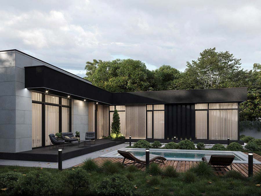 Mẫu nhà mái bằng 1 tầng hiện đại