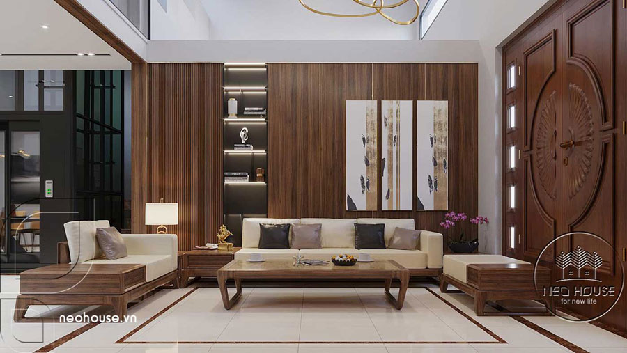 Nội thất biệt thự 3 tầng mái bằng hiện đại