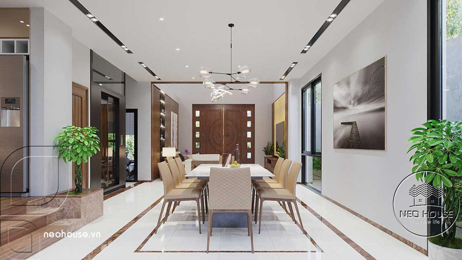 Nội thất biệt thự 3 tầng mái bằng hiện đại