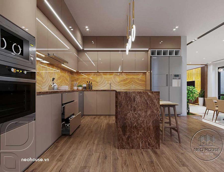 Nội thất biệt thự 3 tầng mái bằng hiện đại