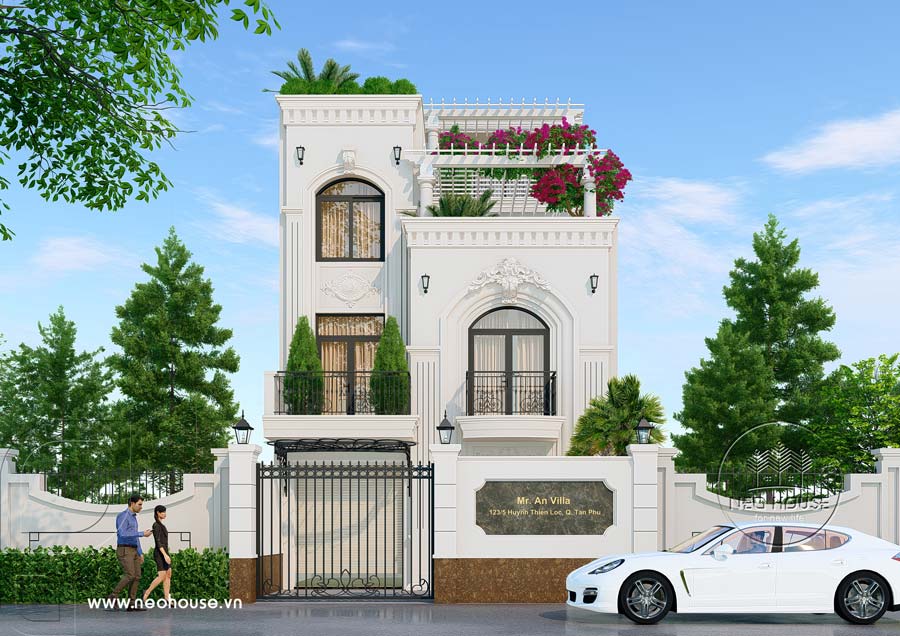 Hồ sơ phối cảnh 3D biệt thự 3 tầng 7x16m tân cổ điển