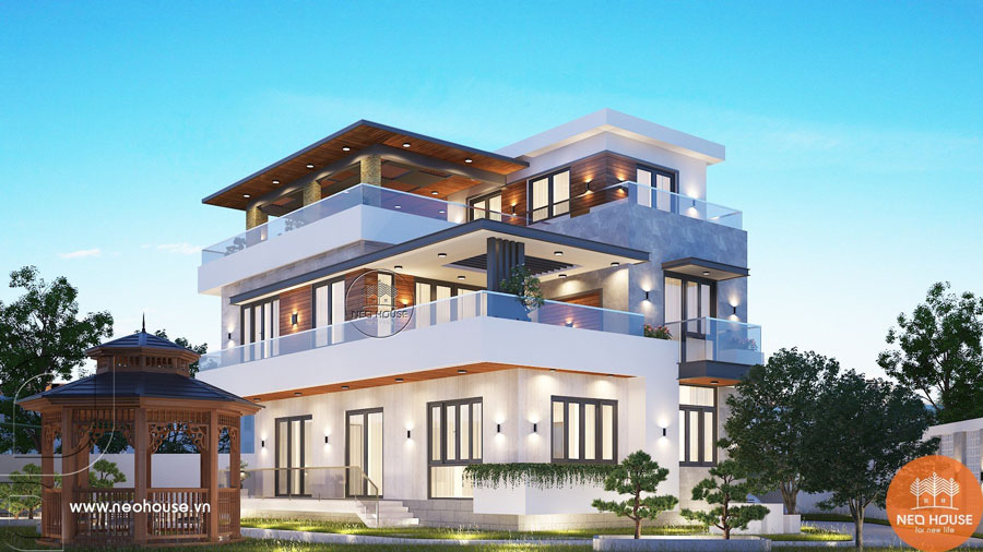 Hồ sơ phối cảnh 3D biệt thự 3 tầng hiện đại 8x12m