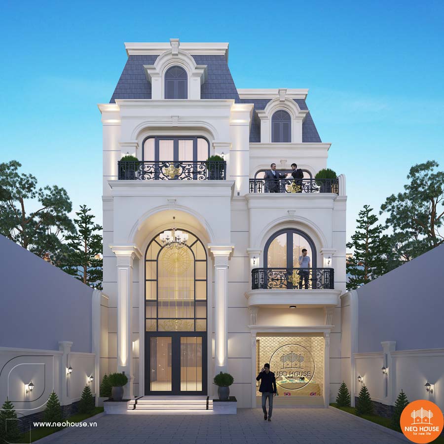 Hồ sơ phối cảnh 3D biệt thự 3 tầng kiểu Pháp 10x19m tại Tây Ninh