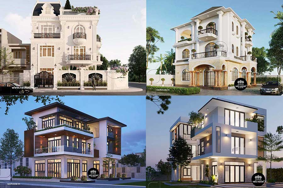 TOP 20+ Mẫu thiết kế biệt thự 3 tầng ở nông thôn đẹp hiện đại