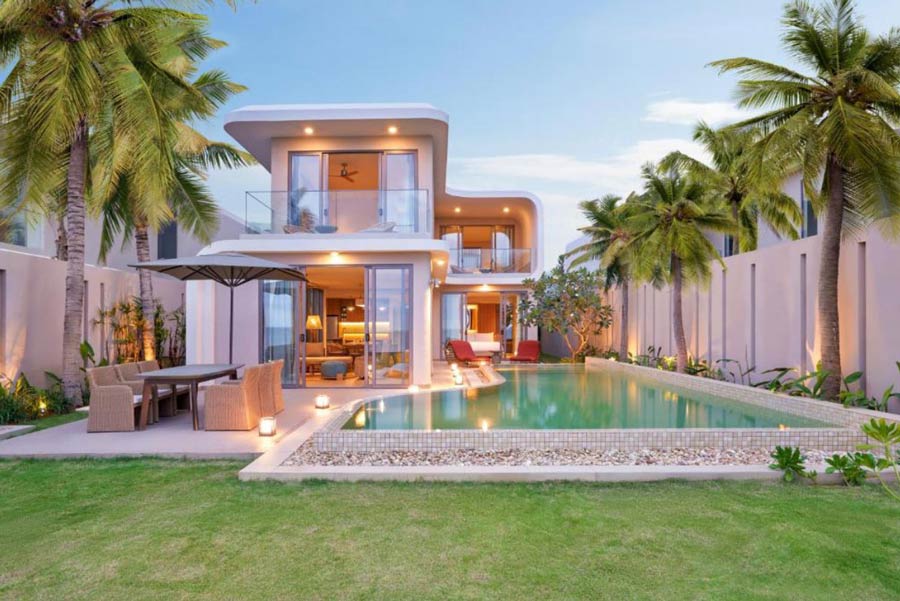 Mẫu nhà vườn 200m2 có hồ bơi