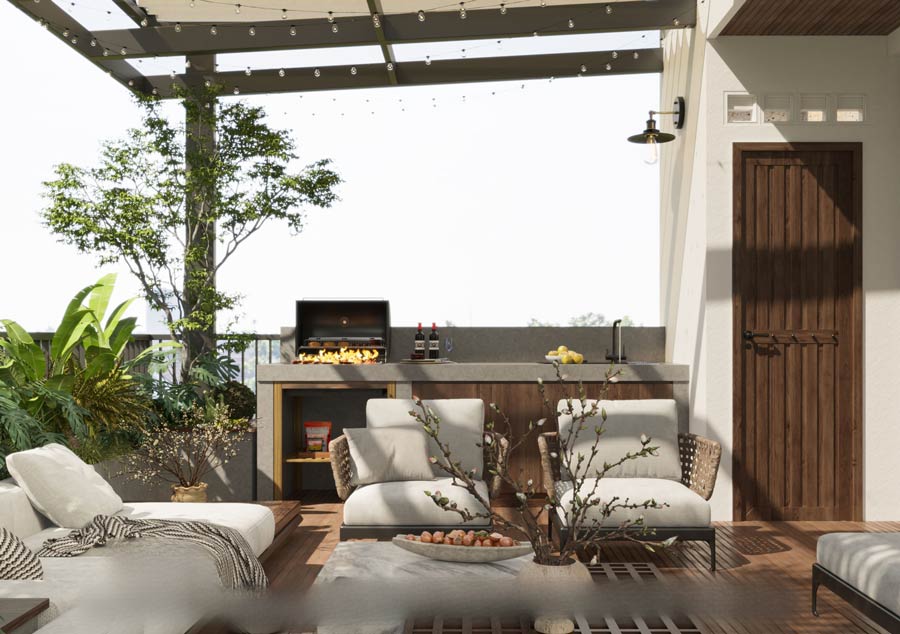 Thiết kế biệt thự nhà vườn 200m2 có khu BBQ