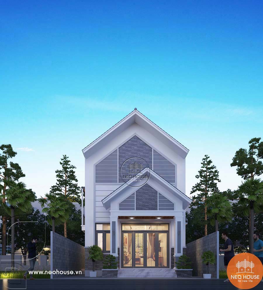 Mẫu thiết kế nhà 1 tầng gác lửng mái Nhật