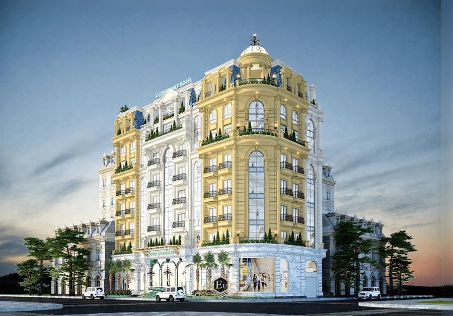 Thiết kế khách sạn mini 2 mặt tiền