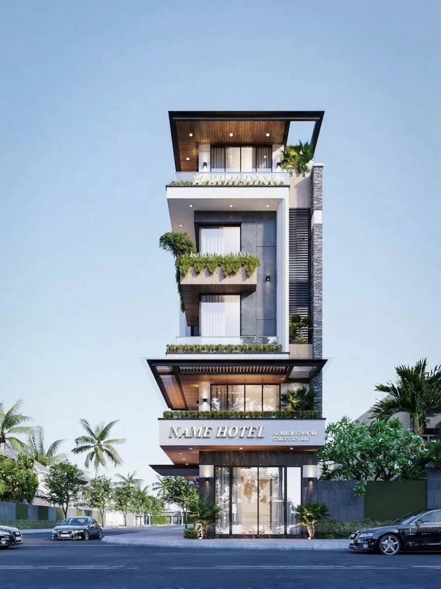 Thiết kế khách sạn mini 5x20