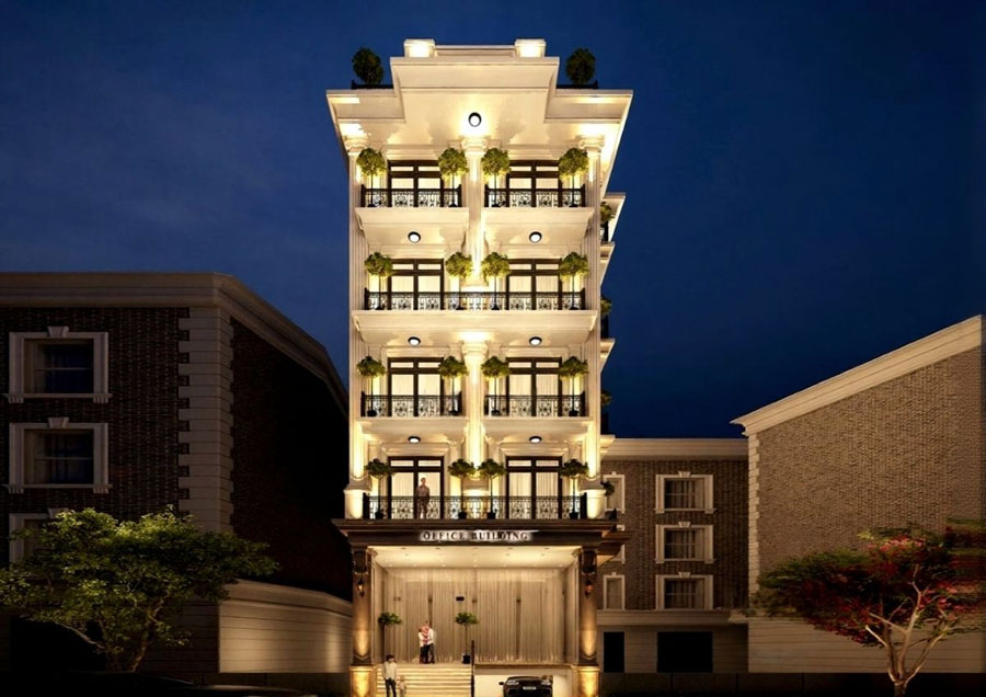 Thiết kế khách sạn mặt tiền 10m