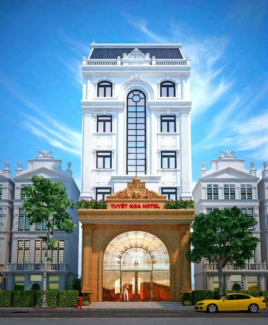 Thiết kế khách sạn mặt tiền 8m