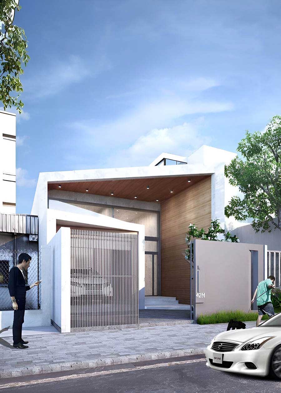 Thiết kế nhà phố đẹp 1 tầng tối giản