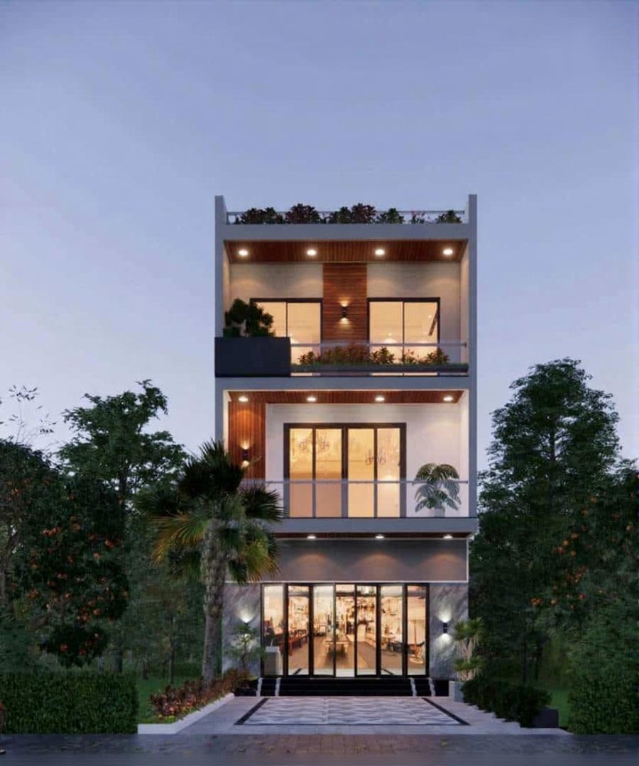 Mẫu thiết kế nhà phố 7x20m hiện đại