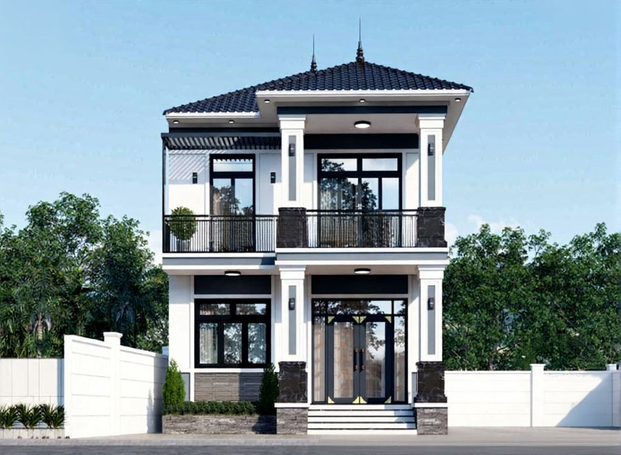 Mẫu thiết kế nhà phố mái nhật