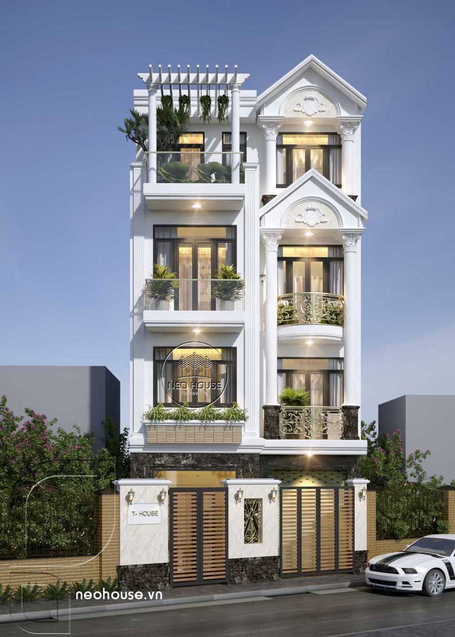 Mẫu nhà phố tân cổ điển sang trọng