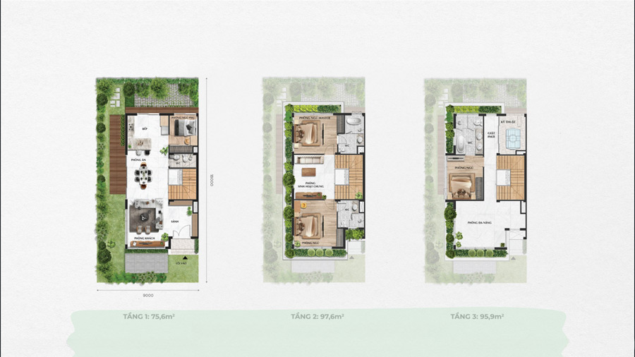 Ưu điểm nổi bật của mặt bằng biệt thự song lập