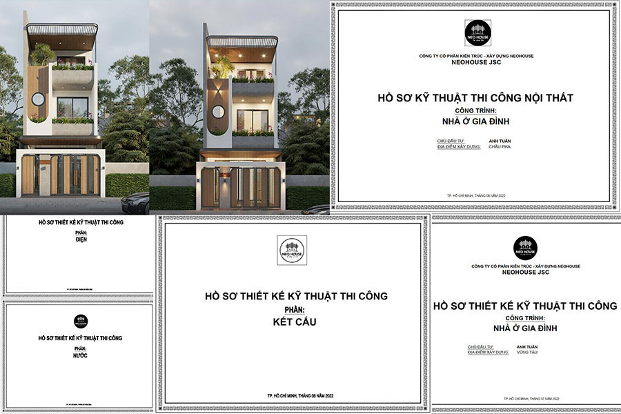 Full hồ sơ thiết kế nhà phố 3 tầng tại NEOHouse gồm những gì?