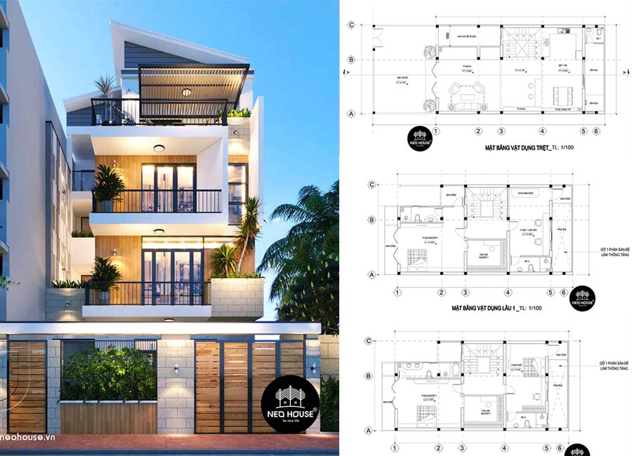 [BST] 25+ Biệt Thự Phố 8x20m Tiêu Biểu Kèm Bản Vẽ Chi Tiết