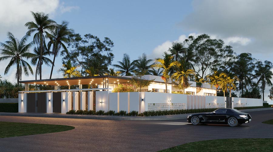 Thiết kế biệt thự 2 mặt tiền 1 tầng 