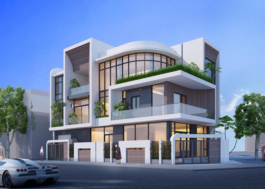 Thiết kế biệt thự 2 mặt tiền 3 phòng ngủ
