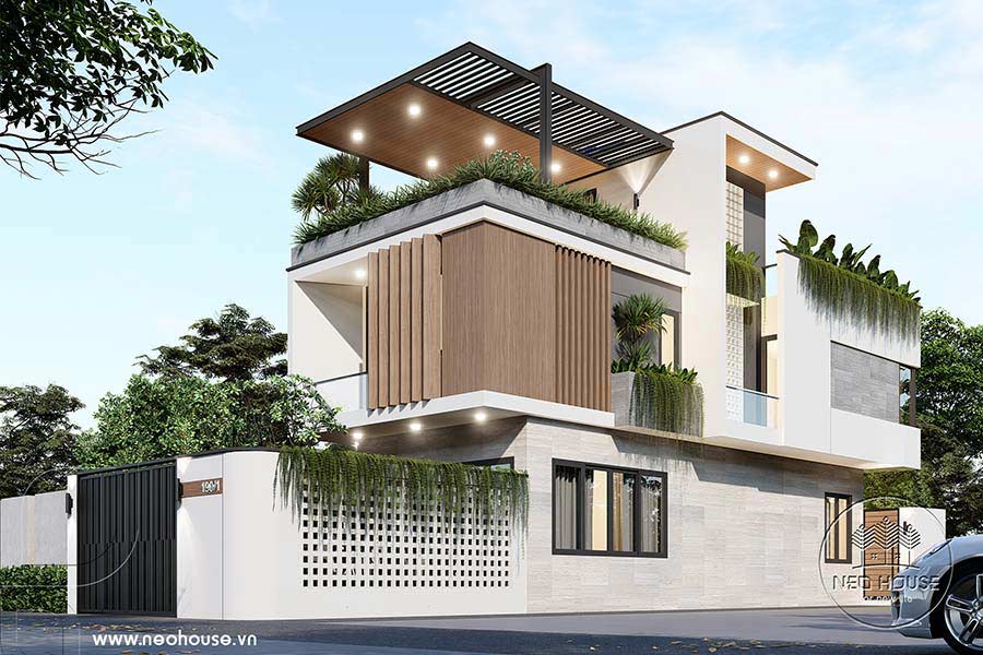 Mẫu biệt thự 3 tầng 2 mặt tiền