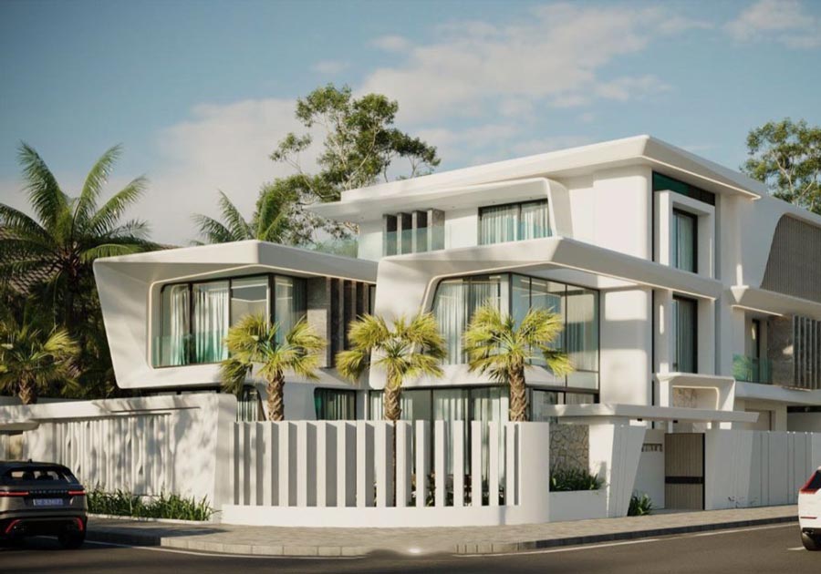 Mẫu nhà biệt thự 2 mặt tiền 4 phòng ngủ