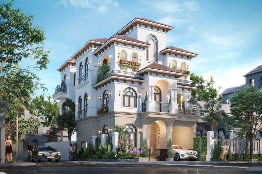Mẫu biệt thự 2 mặt tiền phong cách Địa Trung Hải