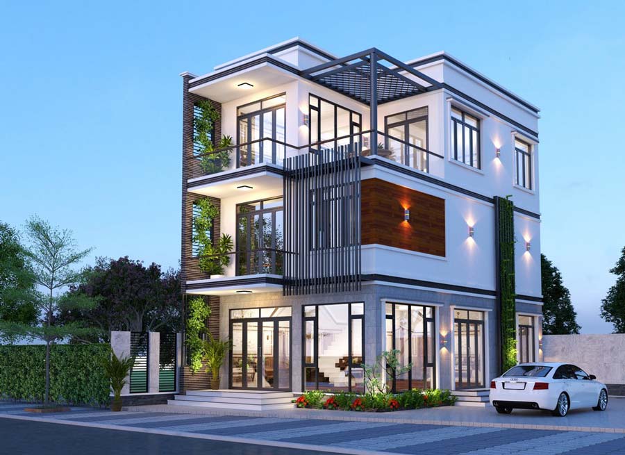 Xu hướng thiết kế biệt thự 2 mặt tiền không gian mở, thoáng đãng