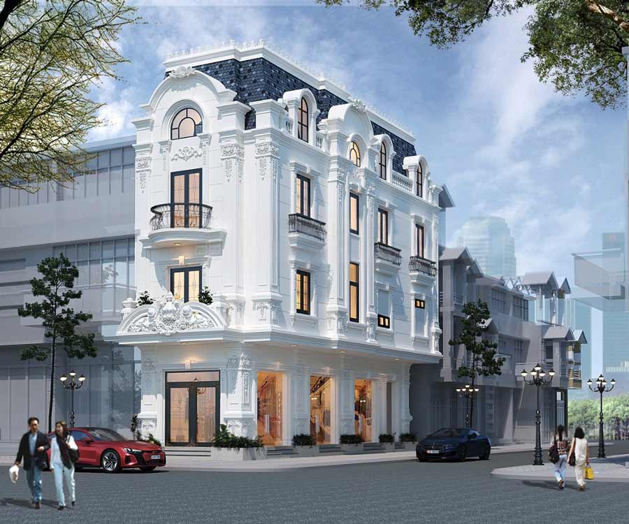 Biệt thự 2 mặt tiền đẹp cổ điển Pháp