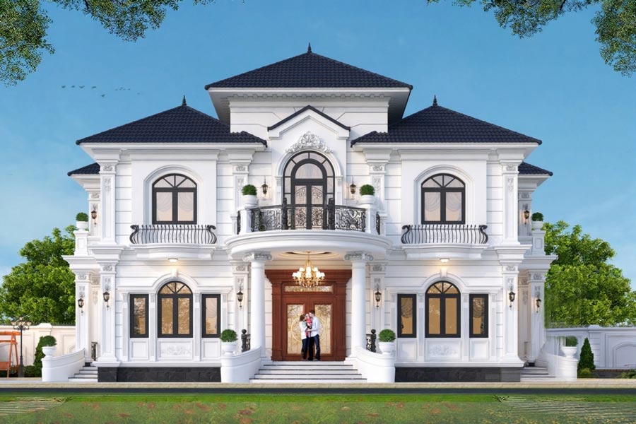 Thiết kế biệt thự 2 tầng tân cổ điển