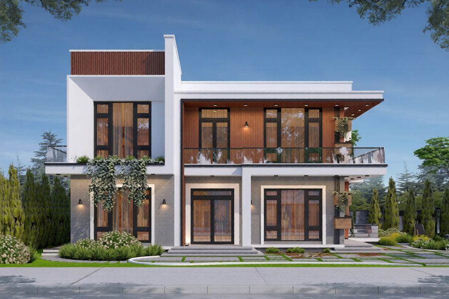 Mẫu biệt thự hiện đại 2 tầng