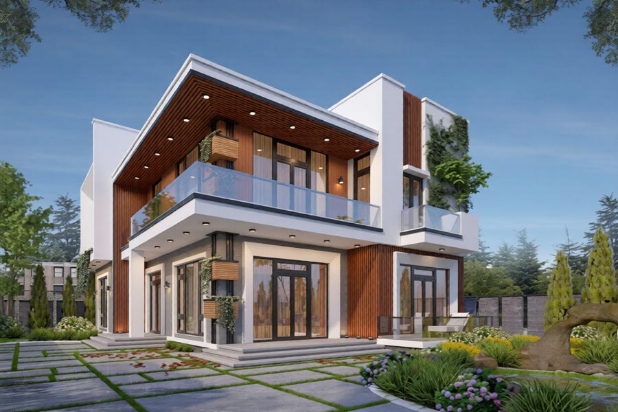 Mẫu biệt thự hiện đại 2 tầng