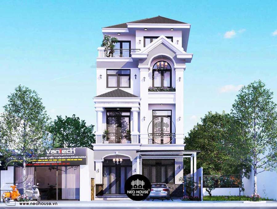 Mẫu nhà biệt thự hiện đại 4 tầng
