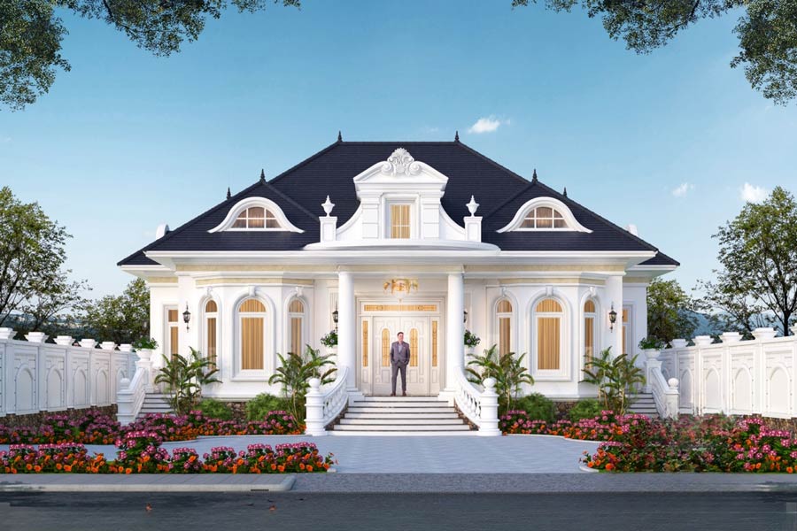 Thiết kế biệt thự lâu đài mini 1 tầng