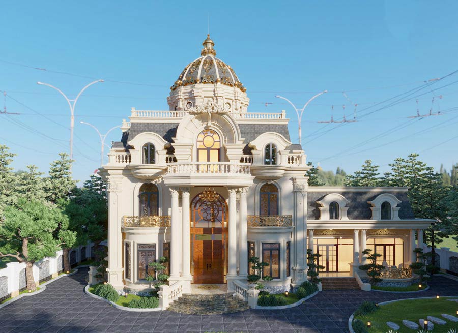 Mẫu biệt thự lâu đài mini 2 tầng