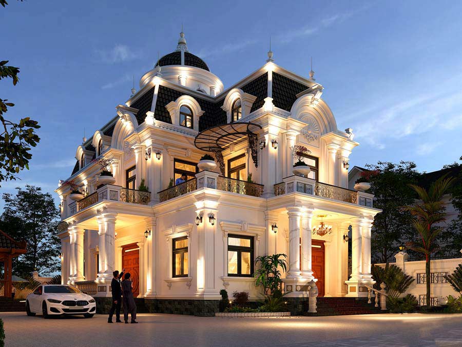 Mẫu biệt thự lâu đài mini 2 tầng