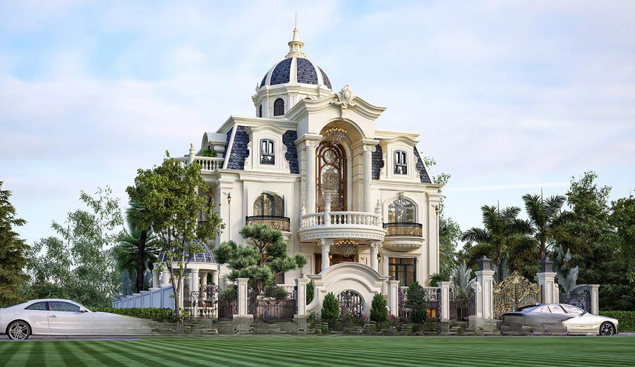 Thiết kế biệt thự lâu đài mini 200m2 - 300m2