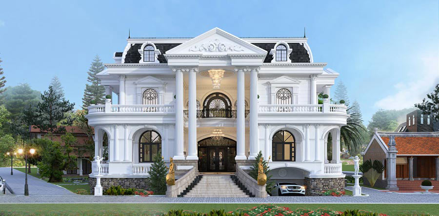 Thiết kế biệt thự lâu đài mini 200m2 - 300m2