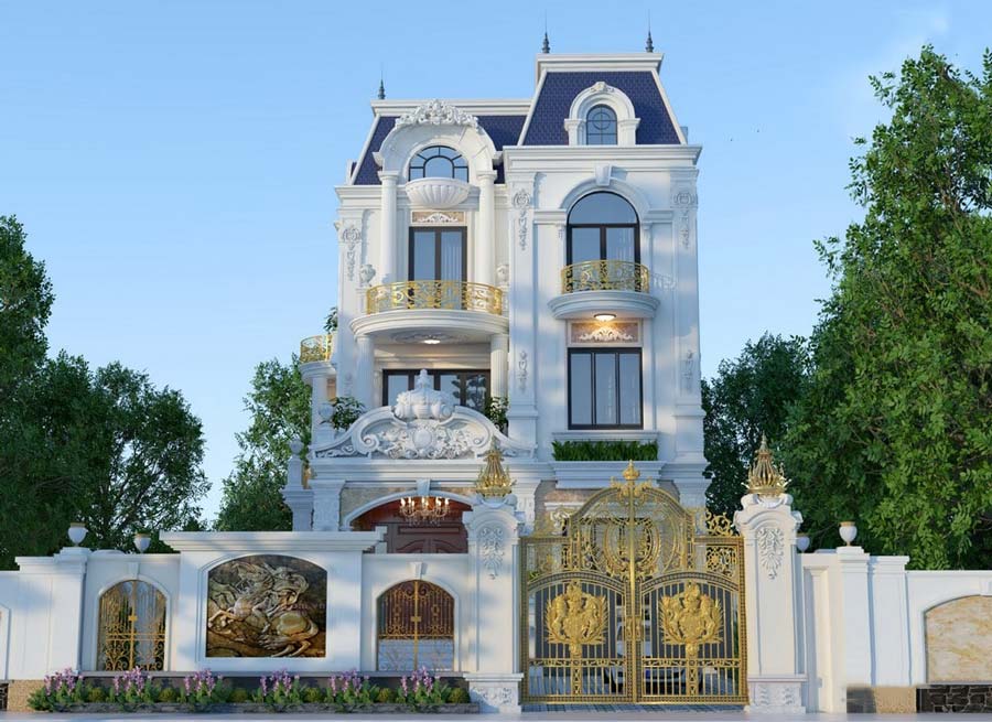 Mẫu nhà biệt thự lâu đài mini 3 phòng ngủ