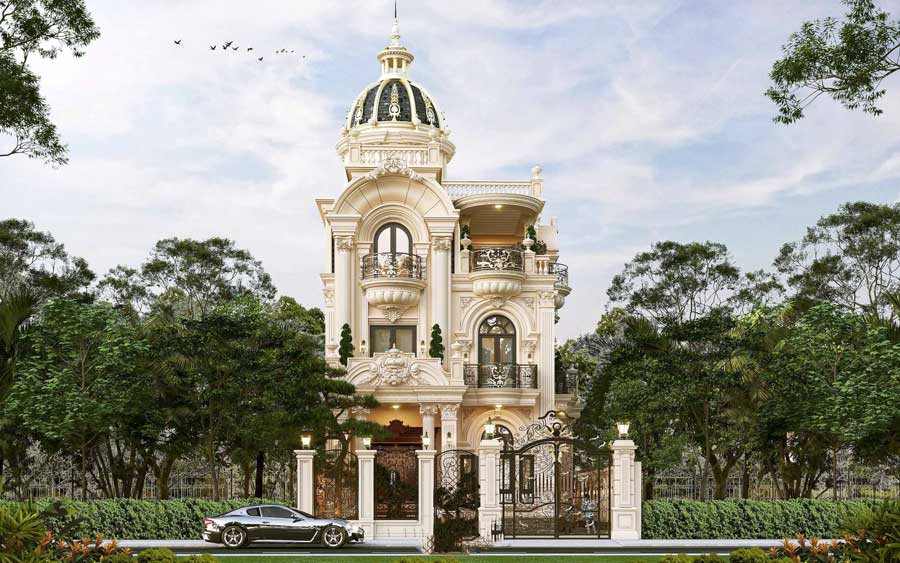 Thiết kế lâu đài mini 3 tầng