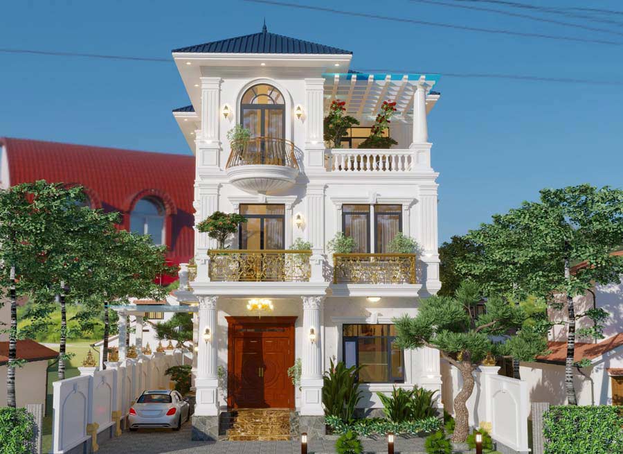 Thiết kế lâu đài mini có 4 phòng ngủ