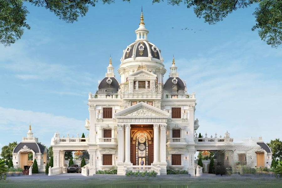 Mẫu thiết kế biệt thự lâu đài mini 4 tầng