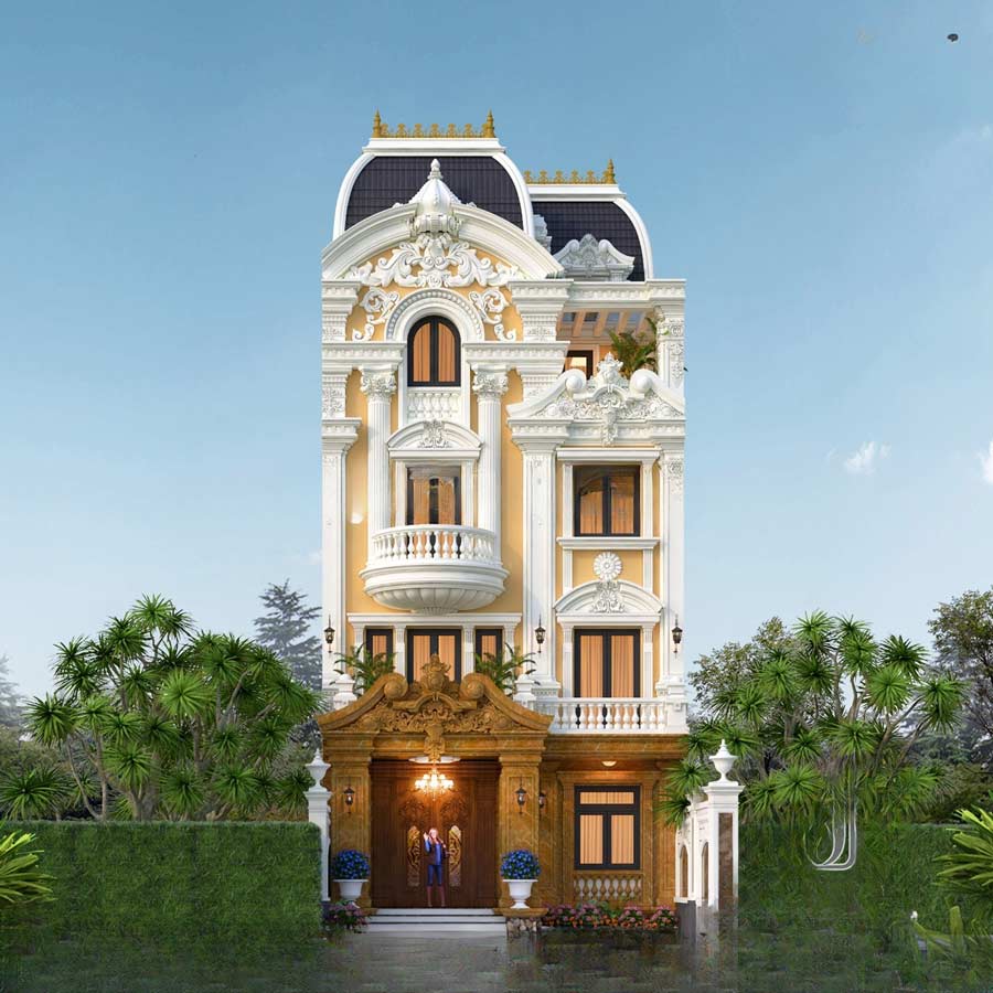 Mẫu thiết kế biệt thự lâu đài mini 4 tầng