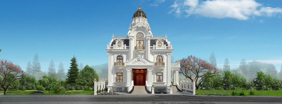 Mẫu biệt thự lâu đài mini có gara