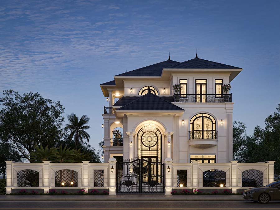 Mẫu biệt thự lâu đài mini mái nhật