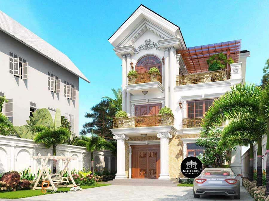 Thiết kế lâu đài mini mái thái