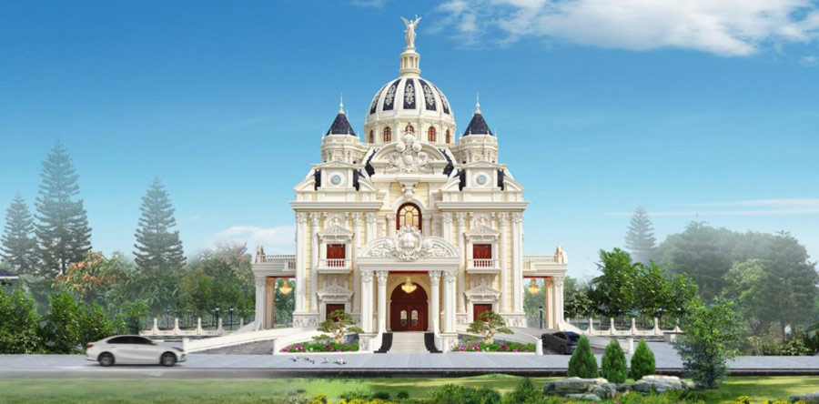 Thiết kế lâu đài mini mái vòm