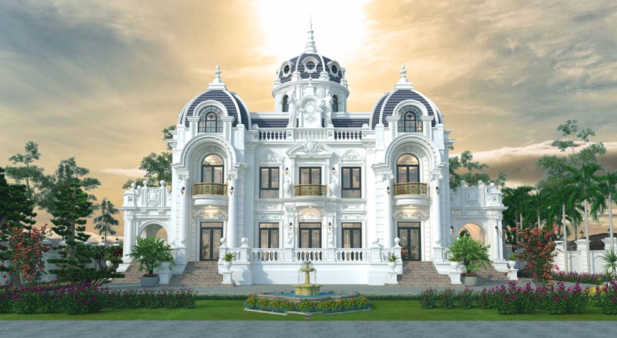 Thiết kế lâu đài mini mái vòm